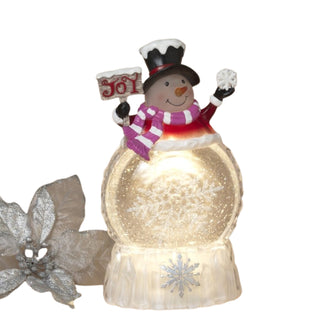 Lighted Spinning Water Globe Snowman w/ Timer & USB Cord Included 2803540