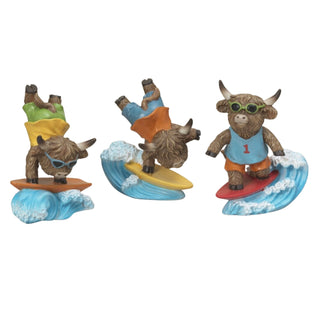 Pre-Order Spring 2026 Resin Cool Surfing Highland Cows Set