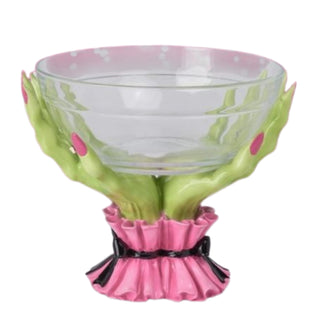 Pink Halloween Green Witch Hand Candy Bowl 29-30168 Ghoulish Goodies