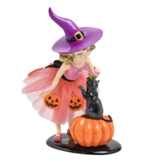 Halloween Witch Girl with Black Cat 29-30205 Ghoulish Goodies