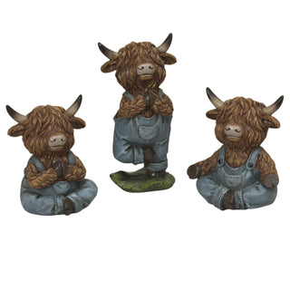 Pre-Order Spring 2026 Resin Yoga Highland Cow in overalls Set