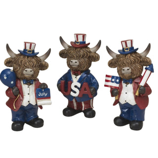 Pre-Order Spring 2026 Resin Americana Highland Cow Standing w/ Hat