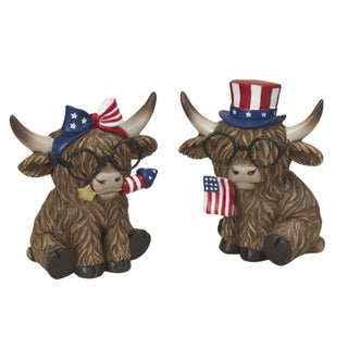 Pre-Order Spring 2026 Resin Americana Highland Cow w/ Glasses & Firecracker