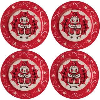 Holiday Double Cane Candice Plates Set/4