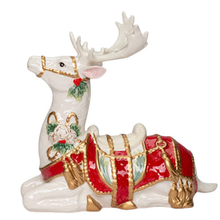 Christmas Fantasia Sitting Deer Figurine Tabletop Decor 10678