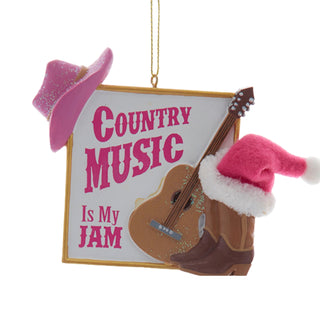 Pink Western Country MusicGuitar Cowgirl Hat Ornament D4692 Honky Tonk
