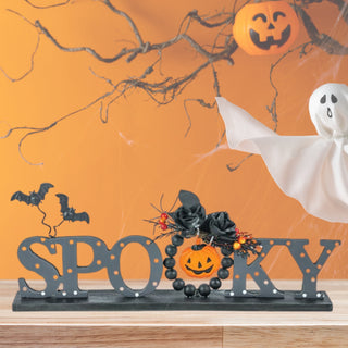 Halloween SPOOKY Bat Black Cat Sign 54069