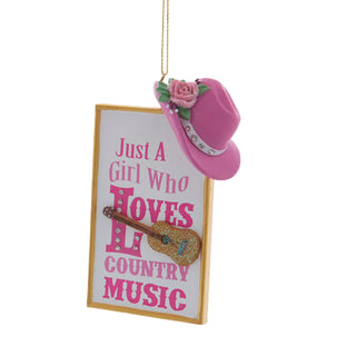 Pink Western Country Music Cowgirl Hat Ornament D4692 Honky Tonk