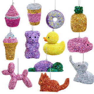 Bedazzled Retro Disco Food Animal Ornament