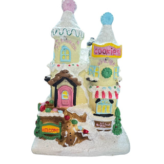 Lighted Resin Holiday Candy Bakery Ice Cream Gingerbread Village House 2692380