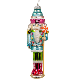 Glass Peppermint Candy Nutcracker Ornament TD1819 Sweet Shoppe