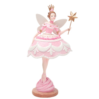 Pink Christmas Sugar Frosted Cake Fairy w/Crown 29-29522 Nutcracker Sweet Shoppe