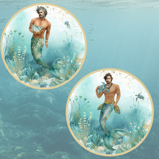 Coastal Merman with Turtle Seashell Dinner Plate 29-30016 A Mermaids Tale