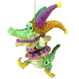 Jester Alligator Running Ornament 79-81011 Mardi Gras Christmas
