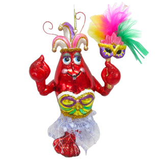 Pre-Order December Diamonds Mardi Gras Crawfish Glass Ornament 79-81930