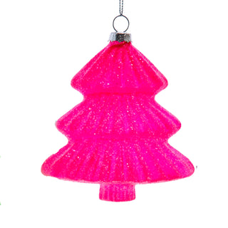 Luminosity Glow In The Dark Glass Glittered Tree Ornament D4661