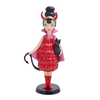 Halloween Devil Mod Girl with Black Cat 29-30176