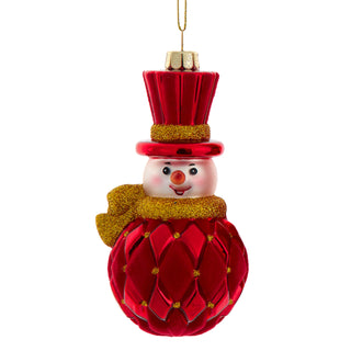 Glass Red & Gold Santa, Snowman Nutcracker Ornament C6434