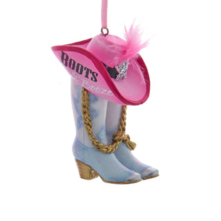 Pink Blue Bling Western Boots With Hat Ornaments D4652 Honky Tonk