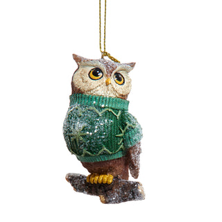 Winter Green Fox, Squirrel & Owl Ornaments E1096