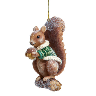 Winter Green Fox, Squirrel & Owl Ornaments E1096
