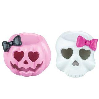 LED Light up Heart Eyes White Pink Jack Skull Tabletop Decor