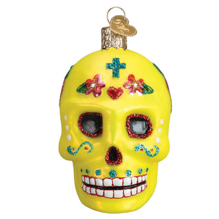 Day Of The Dead Yellow Sugar Skull Ornament 26079