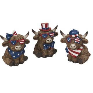 Pre-Order Spring 2026 Resin Americana Highland Cow w/ Hats Hankerchiefs & Glasses