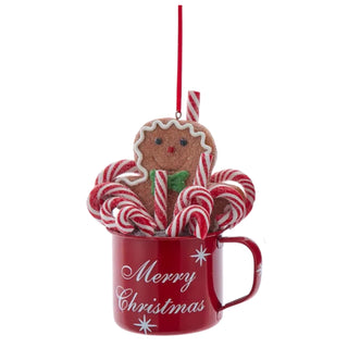 Hot Cocoa Cup With Gingerbread Men Ornament D4672 Gingerbread Line