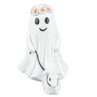 Halloween Ghost Dog Walker Figurine Tabletop Set