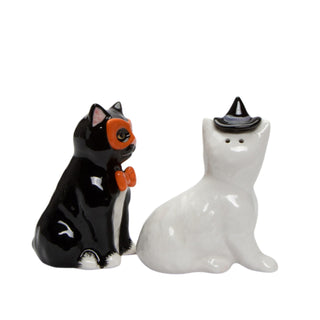 Cosmos Halloween Black & White Cat Salt And Pepper