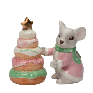 Cosmos Pastel X'mas Mouse & Donut Tree Salt And Pepper Shaker Set