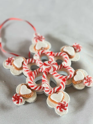 Peppermint Gingerbread Snowflake Christmas Ornaments D3620