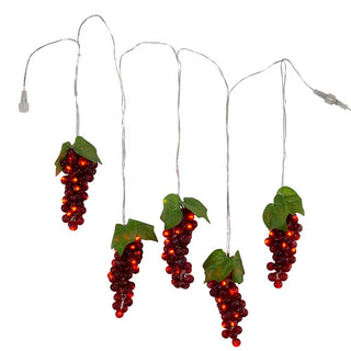 Kurt Adler 22' 100-Light Burgundy Grape Cluster LED Light Set AD1013BURG