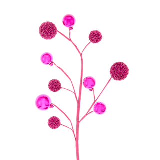 Retro Pink Ball Spray Christmas Tree Pick C9580 Bedazzled