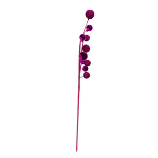 Retro Pink Ball Spray Christmas Tree Pick C9580 Bedazzled