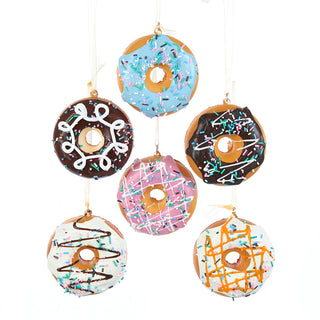 Pastel Frosted Foam Donuts Christmas Ornament Set of 6 D3993 Sweet Shoppe