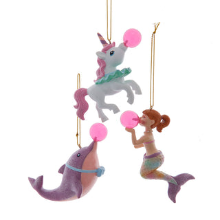 Bubble Gum Dolphin, Mermaid, Unicorn Ornament  D4641 Spoonful of Sugar