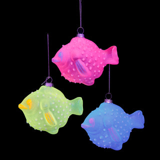 Luminosity Glow In the Dark Glass Fish Ornament D4658