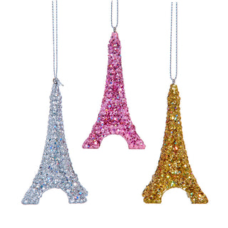 Bedazzled Retro Disco Eiffel Tower Ornament E1053