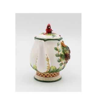 Evergreen Holiday Cardinal Hollyberry Teapot
