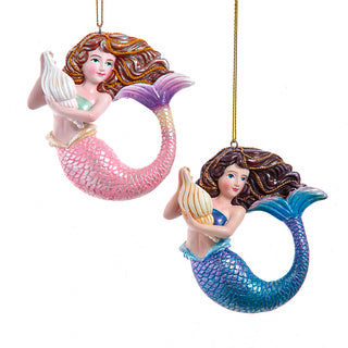 Mermaid With Shell Ornament Set H5908 Under the Sea