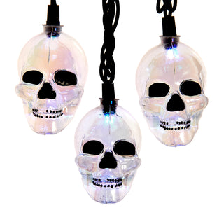 Halloween 12' UL 10L RGB LED Glitter Skull Light Set