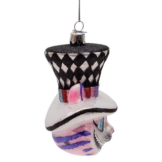Noble Gems™ Glass Cheshire Cat Head Ornament NB1853C Alice in Wonderland
