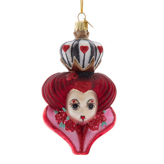 Noble Gems™ Glass Queen Of Hearts Head Ornament NB1853Q Alice in Wonderland