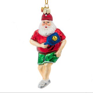 Noble Gems™ Glass Pickleball Santa Ornament NBX0127 Sports