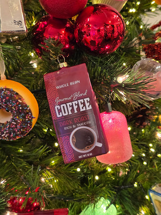 Kurt Adler Set of 4 Coffee Bag Christmas Ornaments