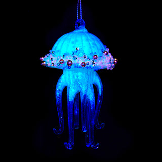 Luminosity Glow In the Dark Glass Jellyfish Ornament T3732