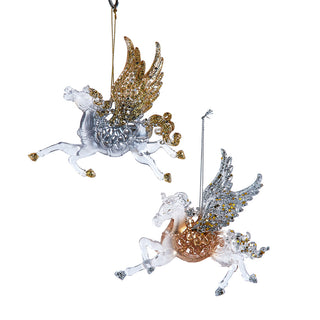 Celestial Fantasy Gold & Silver Pegasus Ornament Set T3806