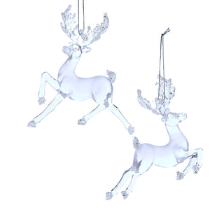 Clear & White Reindeer Ornament Set T3865